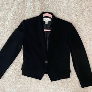 Black Blazer Single Button Lapel Neck